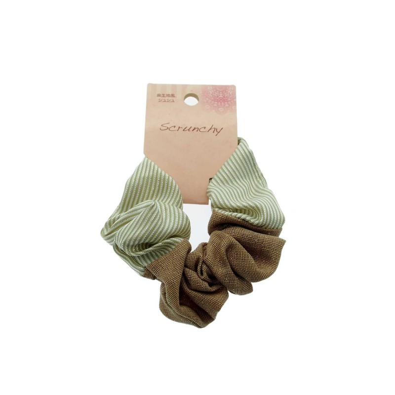 Hair Scrunchie Linen Mint-Brown